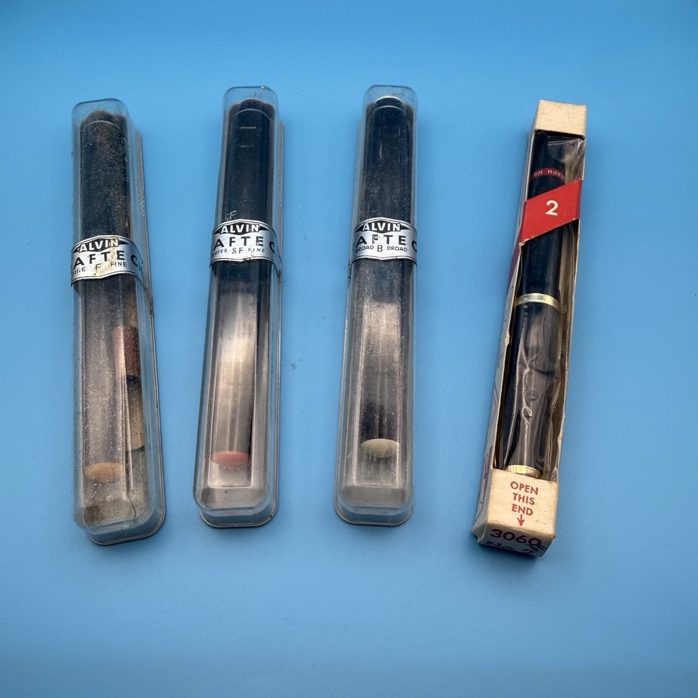 Vintage Alvin Koh-I-Noor Rapidograph Technical Drafting Pens Germany Lot of 4